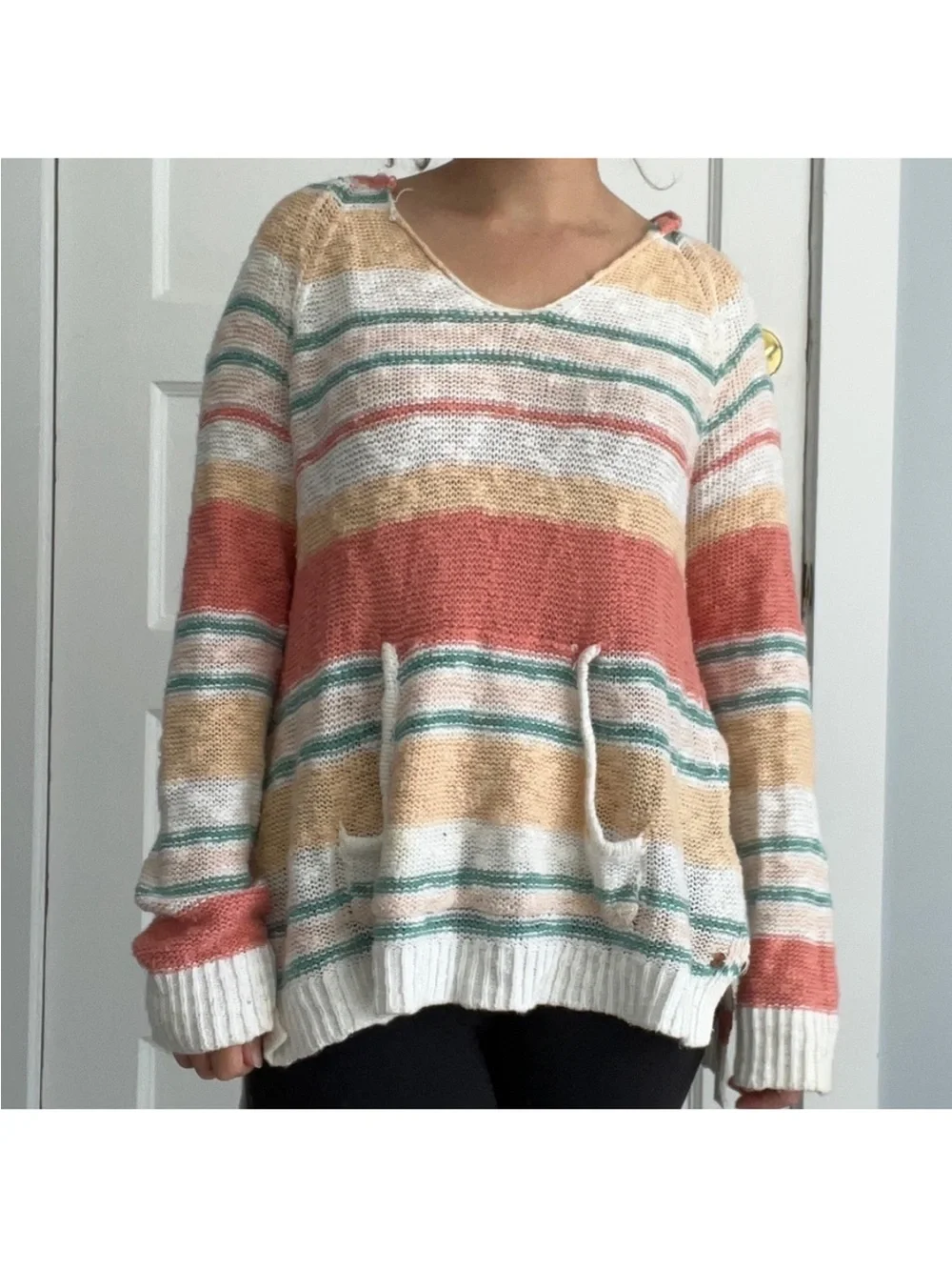 EUC Roxy cotton knit sweater hoodie size S